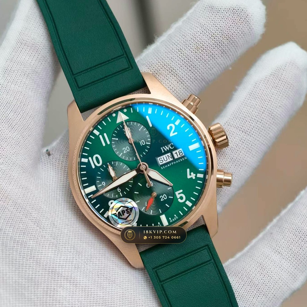 IWC Schaffhausen IWC Pilot Watch Chronograph 41mm Green Dial Ref. IW388110 — Private Vault Edition — Studio Gallery Plate II in 904L Stainless Steel Custom Architecture (108.1g Verified Mass, IWC Manufacture Cal. 69355 / Cal. 52010)