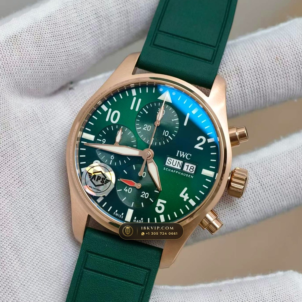 IWC Schaffhausen IWC Pilot Watch Chronograph 41mm Green Dial Ref. IW388110 — Private Vault Edition — Studio Gallery Plate III in 904L Stainless Steel Custom Architecture (108.1g Verified Mass, IWC Manufacture Cal. 69355 / Cal. 52010)