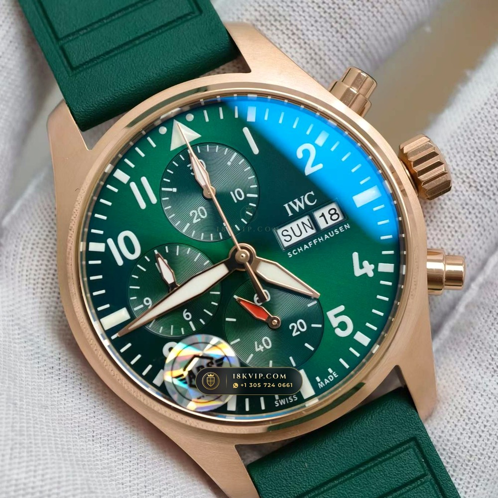 IWC Schaffhausen IWC Pilot Watch Chronograph 41mm Green Dial Ref. IW388110 — Private Vault Edition — Studio Gallery Plate IV in 904L Stainless Steel Custom Architecture (108.1g Verified Mass, IWC Manufacture Cal. 69355 / Cal. 52010)