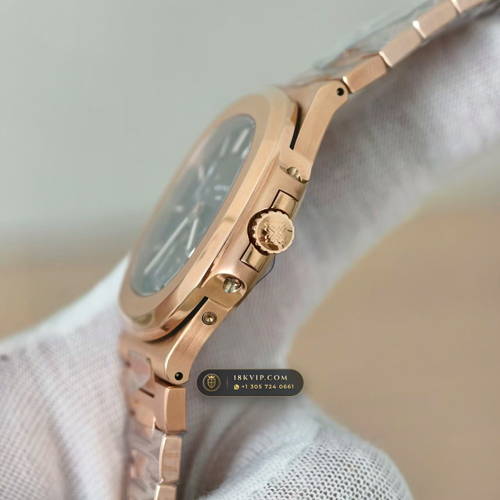 Patek Philippe Nautilus Moonphase & Power Reserve 18K Rose Gold Ref. 5712/1R — Private Vault Edition — Studio Gallery Plate V in 18K Rose Gold Au750 (186.5g Verified Mass, Patek Philippe Cal. 240 PS IRM C LU - 22K Gold Micro-Rotor)