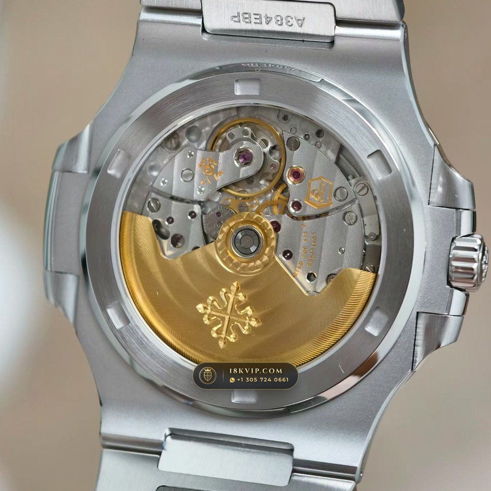 Patek Philippe Nautilus Self-Winding Baguette Emerald Bezel 950 Platinum Ref. 5711/113P-001 — Private Vault Edition — Studio Gallery Plate V in 950 Platinum Pt950 (245.4g Verified Mass, Patek Philippe Cal. 26-330 S C / Cal. 324 S C - 21K Gold Rotor)