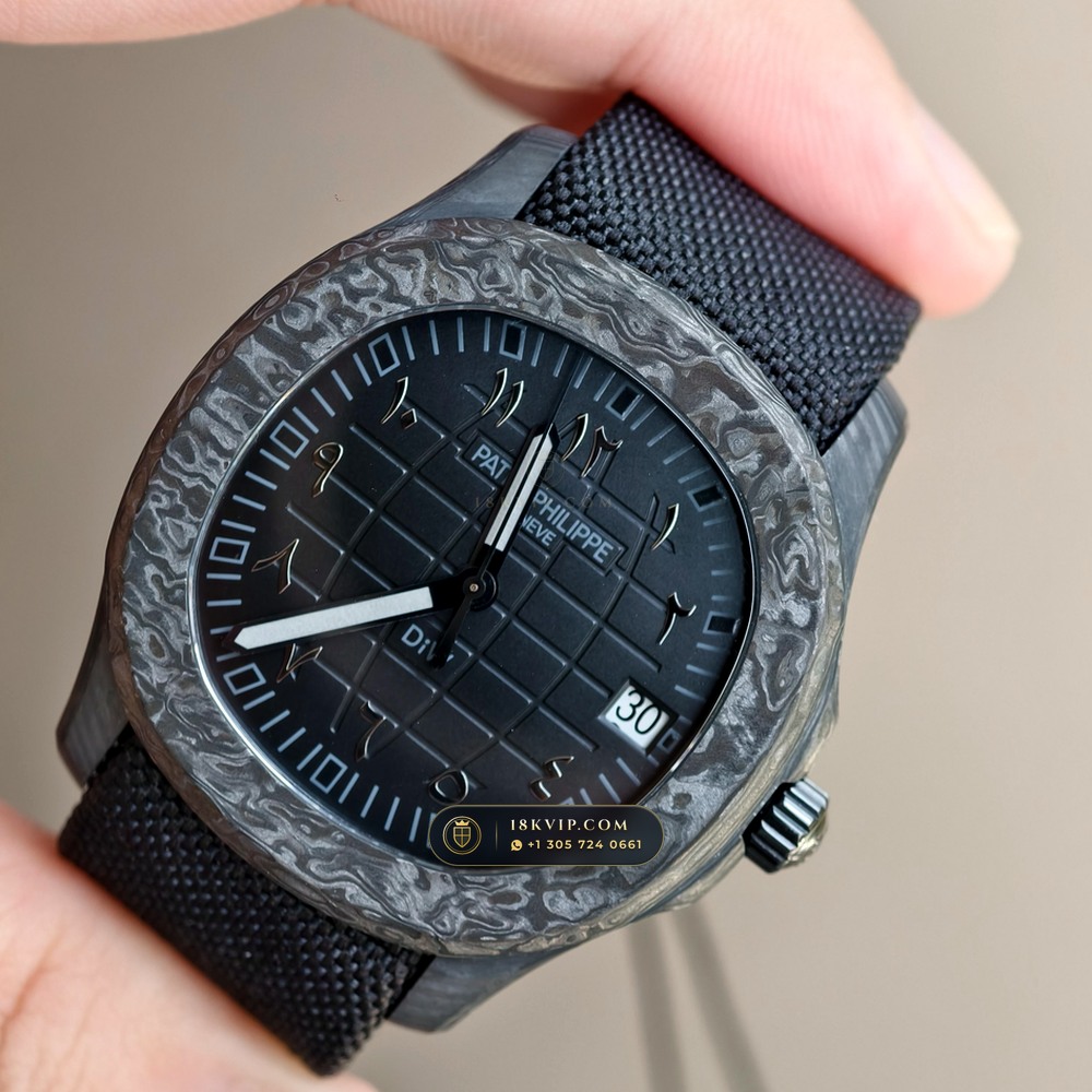 Patek Philippe Aquanaut 40.8mm Bespoke Forged Carbon Ref. 5167A-001 — Private Vault Edition — Studio Gallery Plate III in Forged Carbon TPT & Titanium (64.3g Verified Mass, Patek Philippe Cal. 324 S C - 21K Gold Rotor)