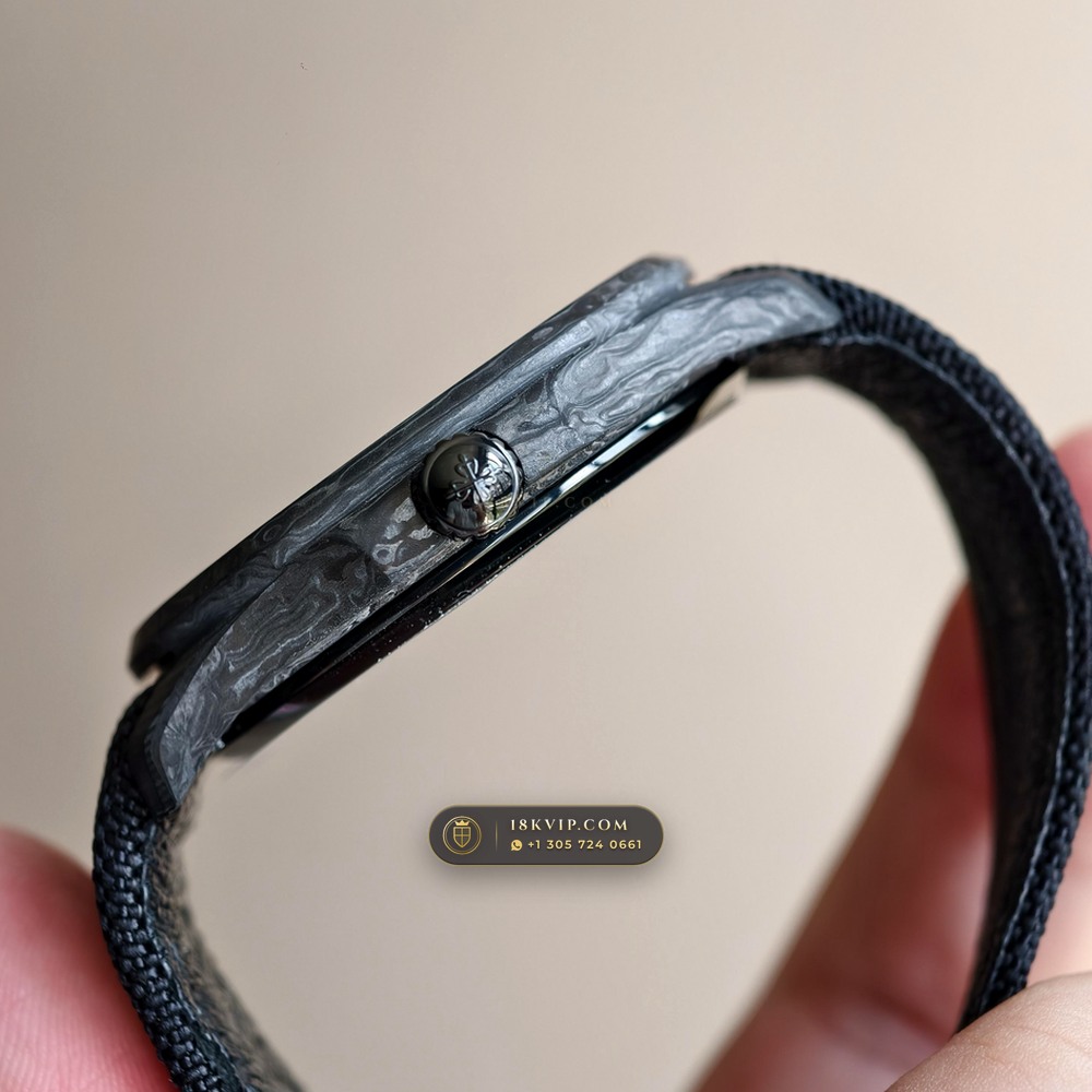 Patek Philippe Aquanaut 40.8mm Bespoke Forged Carbon Ref. 5167A-001 — Private Vault Edition — Studio Gallery Plate V in Forged Carbon TPT & Titanium (64.3g Verified Mass, Patek Philippe Cal. 324 S C - 21K Gold Rotor)