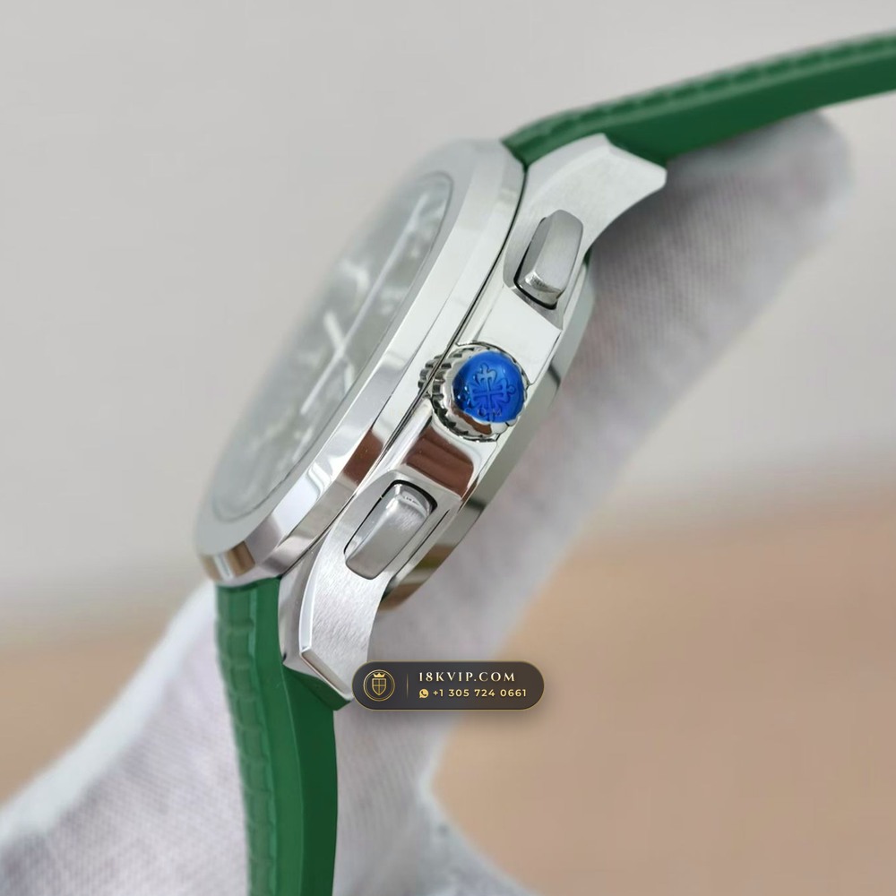 Patek Philippe Aquanaut Flyback Chronograph 18K White Gold Ref. 5968G — Private Vault Edition — Studio Gallery Plate V in 18K White Gold Au750 (136.5g Verified Mass, Patek Philippe Cal. CH 28-520 C - 21K Gold Rotor)