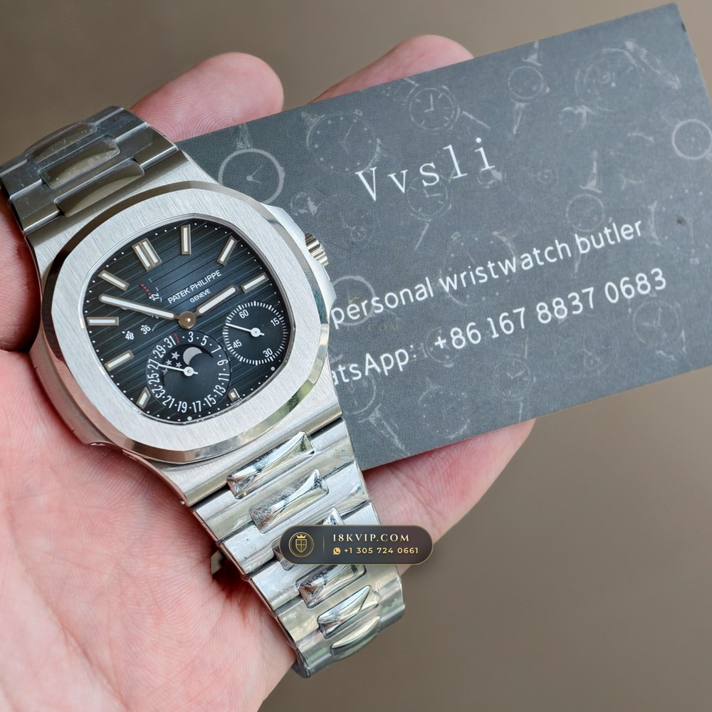 Patek Philippe Nautilus Moonphase & Power Reserve Custom SW Dial Free-Sprung Calibre Ref. 5712/1A — Private Vault Edition — Studio Gallery Plate X in 904L Stainless Steel Custom Architecture (116.3g Verified Mass, Patek Philippe Cal. 240 PS IRM C LU - 22K Gold Micro-Rotor)