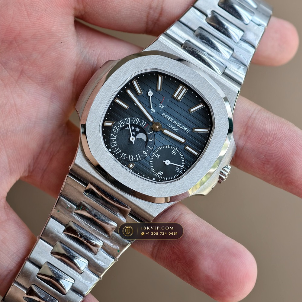Patek Philippe Nautilus Moonphase & Power Reserve Custom SW Dial Free-Sprung Calibre Ref. 5712/1A — Private Vault Edition — Studio Gallery Plate III in 904L Stainless Steel Custom Architecture (116.3g Verified Mass, Patek Philippe Cal. 240 PS IRM C LU - 22K Gold Micro-Rotor)