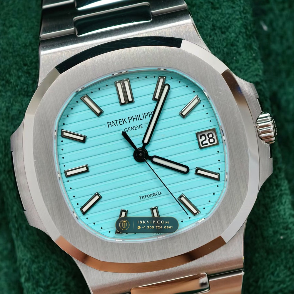 Patek Philippe Nautilus Self-Winding Tiffany Blue Dial Ref. 5711/1A-018 — Private Vault Edition — Studio Gallery Plate II in 904L Stainless Steel Custom Architecture (114.6g Verified Mass, Patek Philippe Cal. 26-330 S C / Cal. 324 S C - 21K Gold Rotor)