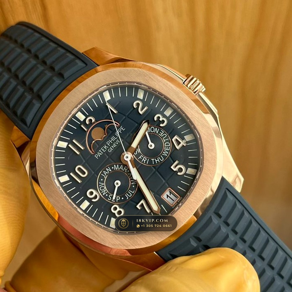 Patek Philippe Aquanaut Luce Annual Calendar Moonphase Blue-Grey Dial 18K Rose Gold Ref. 5261R-001 — Private Vault Edition — Studio Gallery Plate II in 18K Rose Gold Au750 (104.8g Verified Mass, Patek Philippe Cal. 26-330 S QA LU)