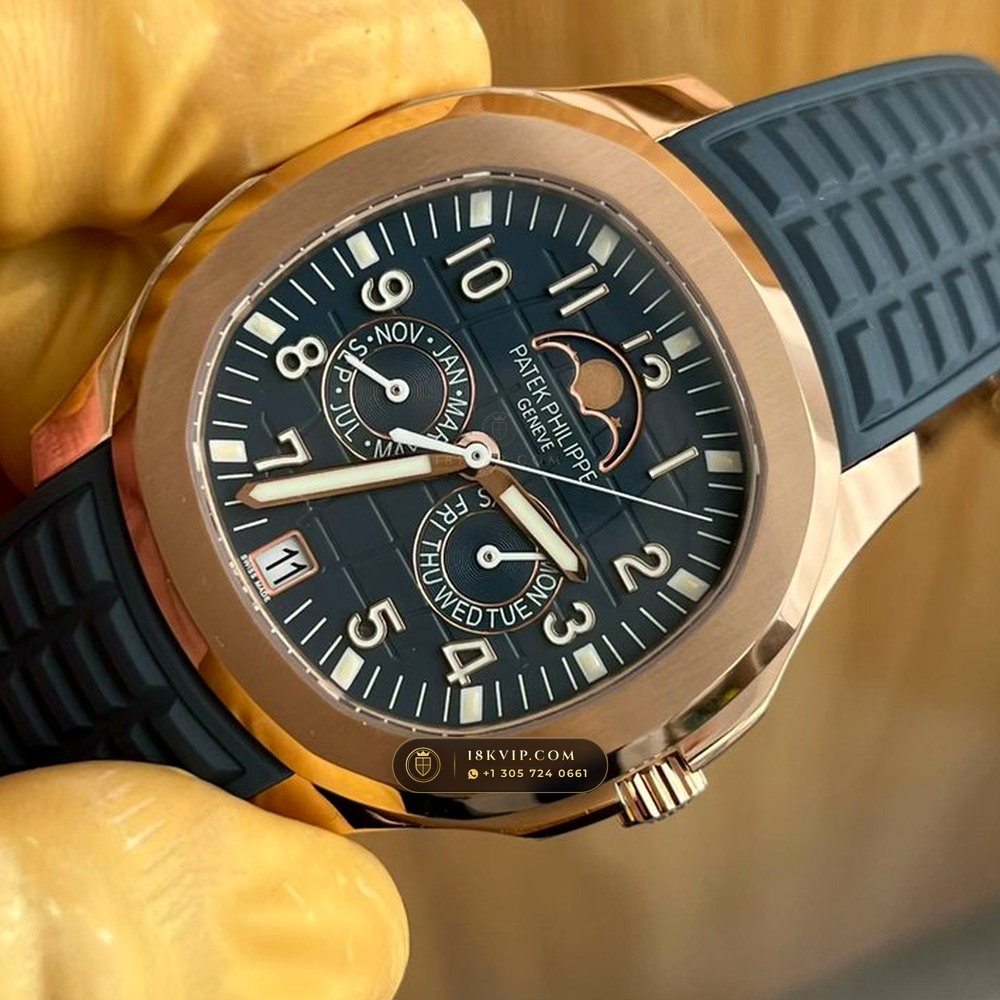 Patek Philippe Aquanaut Luce Annual Calendar Moonphase Blue-Grey Dial 18K Rose Gold Ref. 5261R-001 — Private Vault Edition — Studio Gallery Plate III in 18K Rose Gold Au750 (104.8g Verified Mass, Patek Philippe Cal. 26-330 S QA LU)