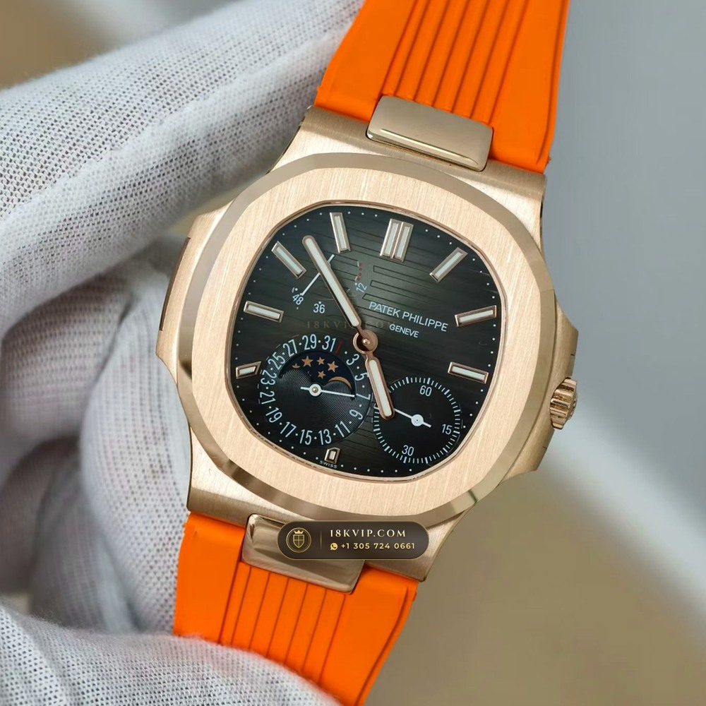 Patek Philippe Nautilus Moonphase & Power Reserve 18K Rose Gold Ref. 5712R — Private Vault Edition — Studio Gallery Plate III in 18K Rose Gold Au750 (105.6g Verified Mass, Patek Philippe Cal. 240 PS IRM C LU - 22K Gold Micro-Rotor)