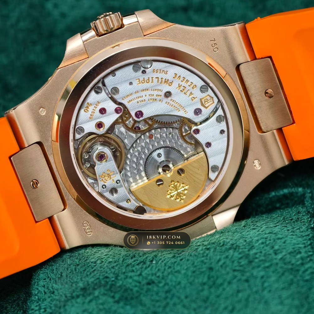 Patek Philippe Nautilus Moonphase & Power Reserve 18K Rose Gold Ref. 5712R — Private Vault Edition — Studio Gallery Plate V in 18K Rose Gold Au750 (105.6g Verified Mass, Patek Philippe Cal. 240 PS IRM C LU - 22K Gold Micro-Rotor)