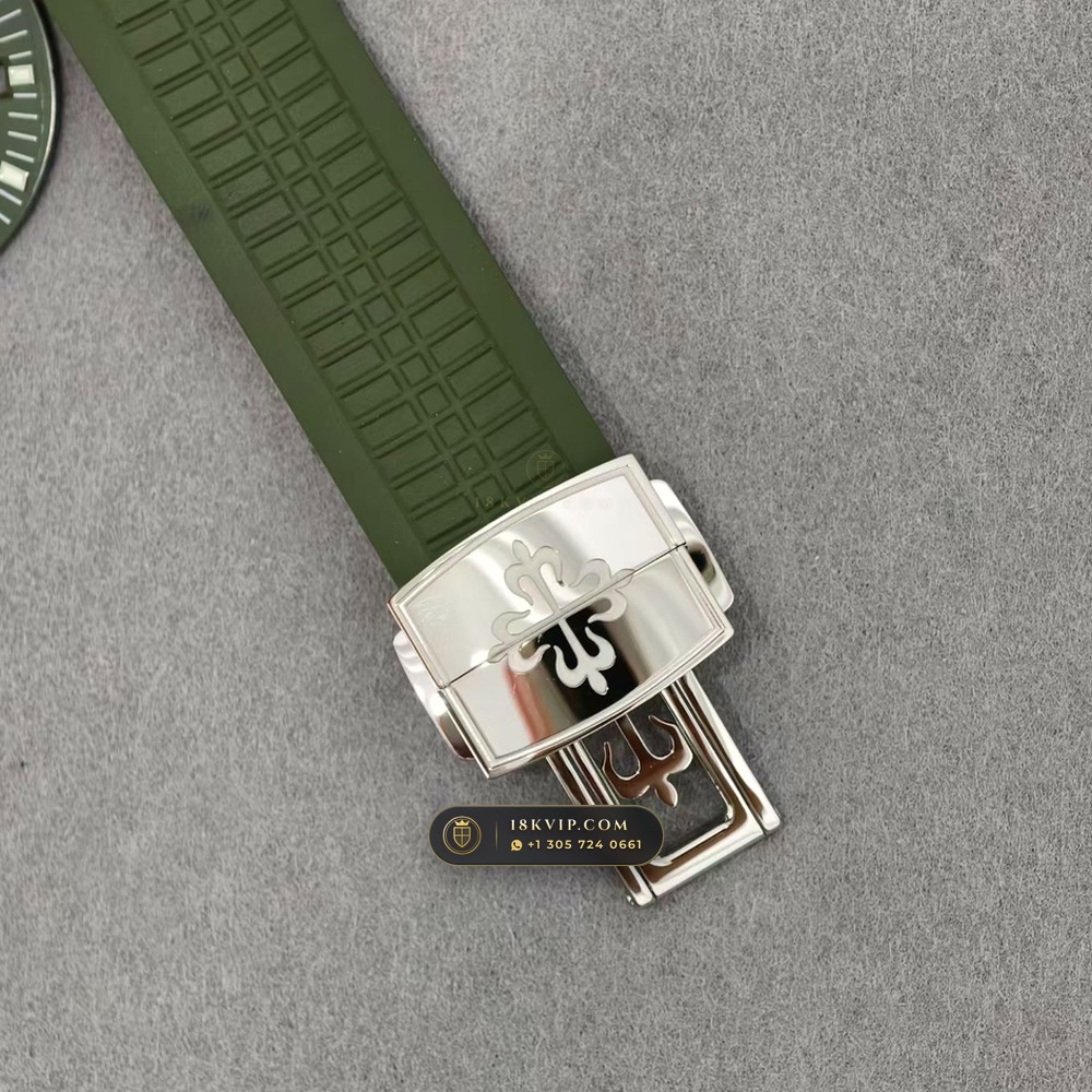 Patek Philippe Aquanaut Jumbo 42.2mm 18K White Gold Custom SW Dial 22K Gold Rotor Ref. 5168G — Private Vault Edition — Studio Gallery Plate VIII in 18K White Gold Au750 (120.5g Verified Mass, Patek Philippe Cal. 324 S C - 21K Gold Rotor)