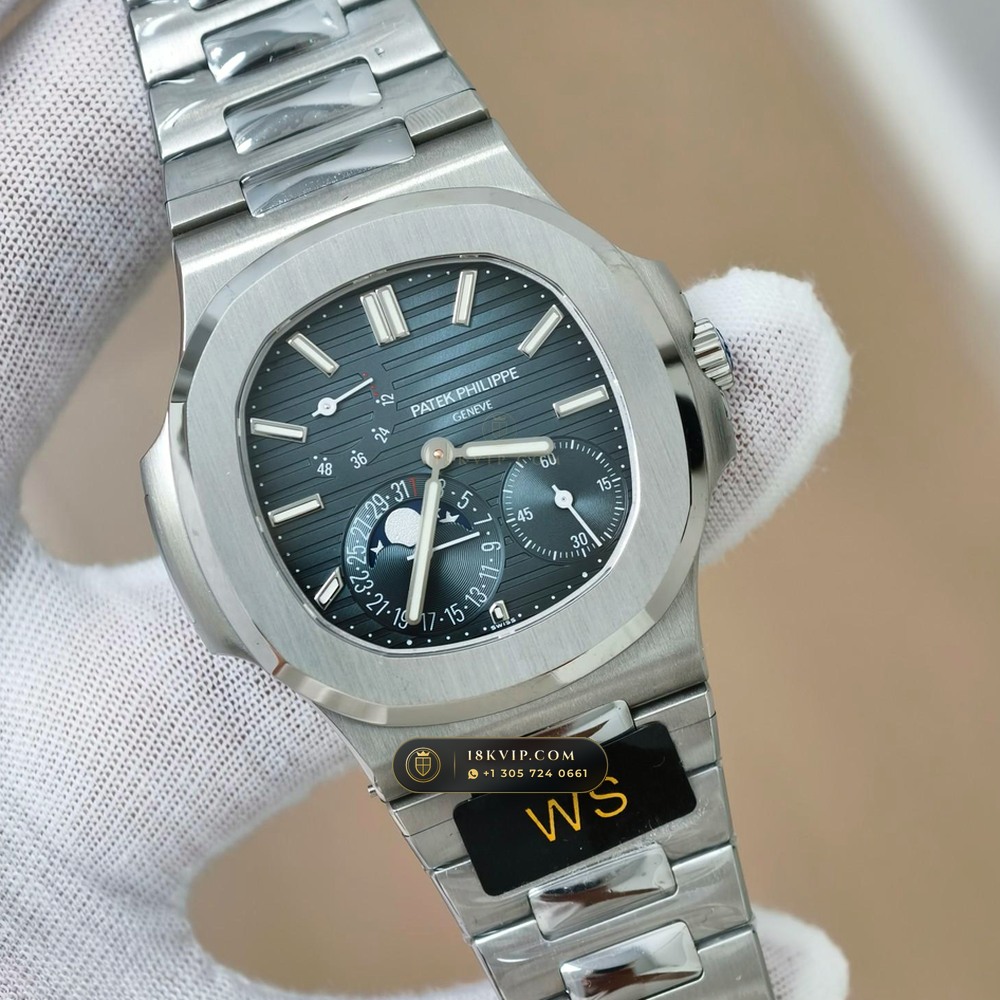 Patek Philippe Nautilus Moonphase & Power Reserve 5-Axis CNC Case Ref. 5712/1A — Private Vault Edition — Studio Gallery Plate II in 904L Stainless Steel Custom Architecture (116.3g Verified Mass, Patek Philippe Cal. 240 PS IRM C LU - 22K Gold Micro-Rotor)