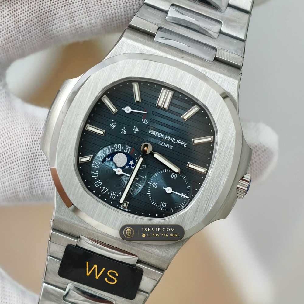 Patek Philippe Nautilus Moonphase & Power Reserve 5-Axis CNC Case Ref. 5712/1A — Private Vault Edition — Studio Gallery Plate III in 904L Stainless Steel Custom Architecture (116.3g Verified Mass, Patek Philippe Cal. 240 PS IRM C LU - 22K Gold Micro-Rotor)