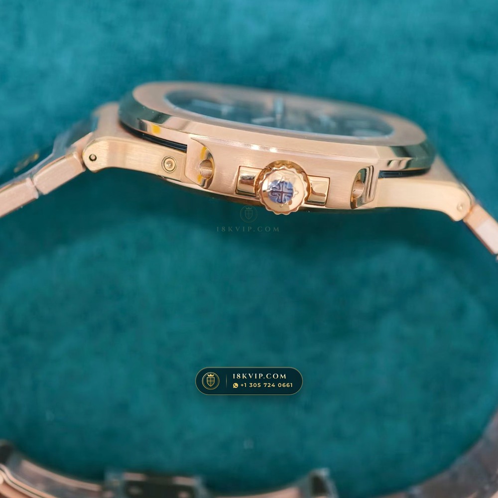 Patek Philippe Nautilus Moonphase & Power Reserve 18K Rose Gold 5-Axis CNC Case Ref. 5712/1R-001 — Private Vault Edition — Studio Gallery Plate V in 18K Rose Gold Au750 (186.2g Verified Mass, Patek Philippe Cal. 240 PS IRM C LU - 22K Gold Micro-Rotor)