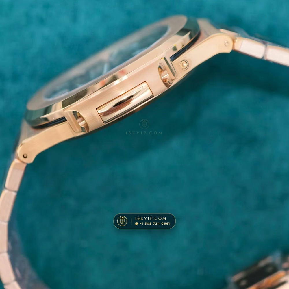Patek Philippe Nautilus Moonphase & Power Reserve 18K Rose Gold 5-Axis CNC Case Ref. 5712/1R-001 — Private Vault Edition — Studio Gallery Plate VI in 18K Rose Gold Au750 (186.2g Verified Mass, Patek Philippe Cal. 240 PS IRM C LU - 22K Gold Micro-Rotor)