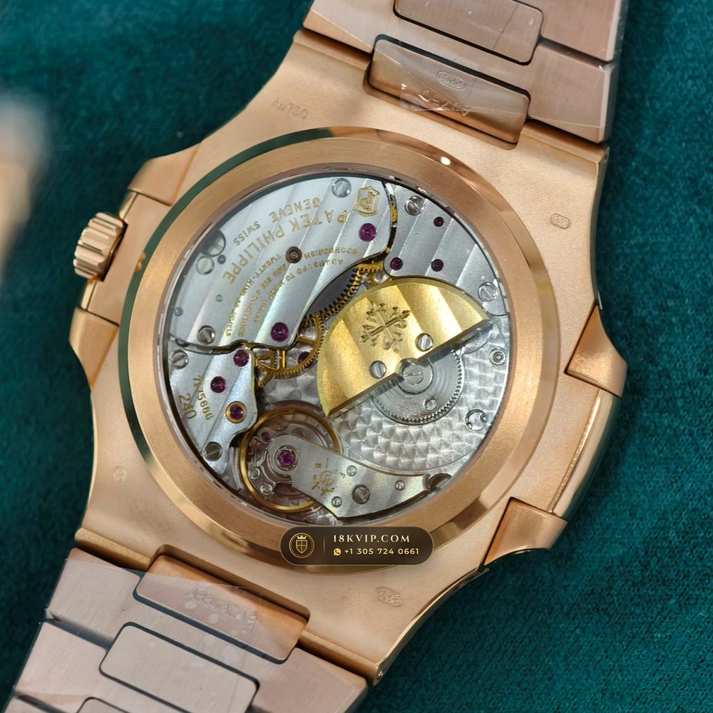 Patek Philippe Nautilus Moonphase & Power Reserve 18K Rose Gold 5-Axis CNC Case Ref. 5712/1R-001 — Private Vault Edition — Studio Gallery Plate VII in 18K Rose Gold Au750 (186.2g Verified Mass, Patek Philippe Cal. 240 PS IRM C LU - 22K Gold Micro-Rotor)