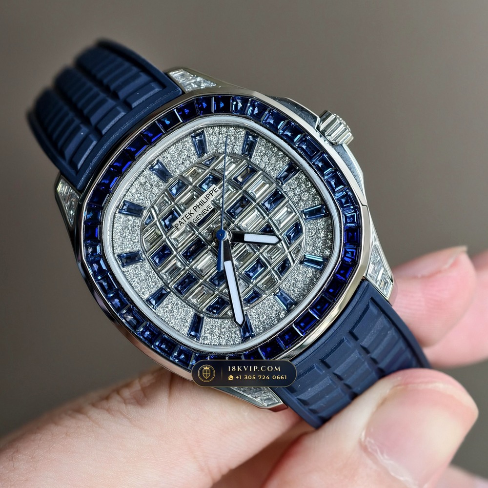 Patek Philippe Aquanaut Luce Haute Joaillerie Diamond-Set Bezel 18K White Gold 5-Axis CNC Case Ref. 5268/461G-001 — Private Vault Edition — Studio Gallery Plate II in 18K White Gold Au750 (114.6g Verified Mass, Patek Philippe Cal. 26-330 S C - 21K Gold Rotor)