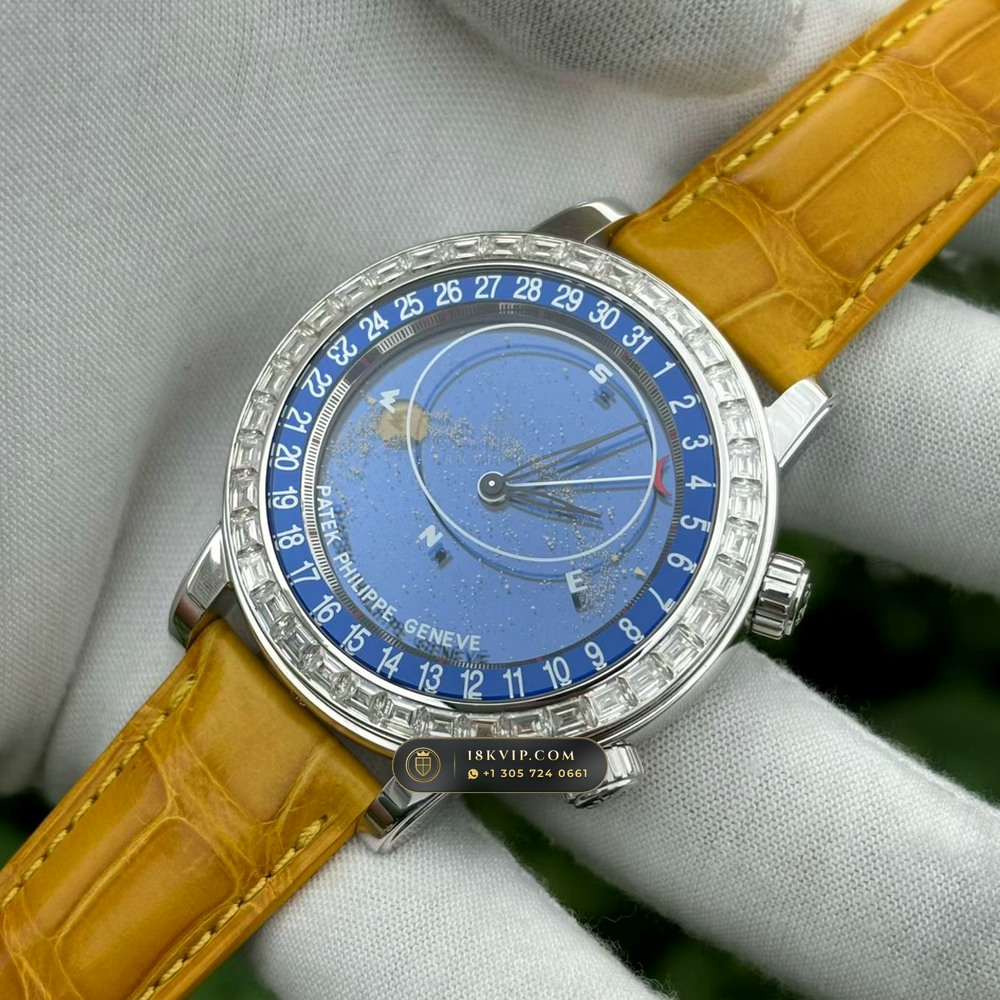 Patek Philippe Grand Complications Sky Moon Celestial Diamond-Set Bezel 18K White Gold Ref. 6102G — Private Vault Edition — Studio Gallery Plate II in 18K White Gold Au750 (128.4g Verified Mass, Patek Philippe Cal. 240 LU CL C - 22K Gold Micro-Rotor)
