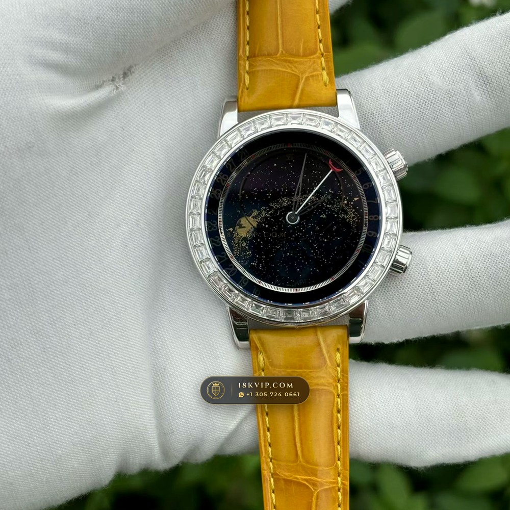 Patek Philippe Grand Complications Sky Moon Celestial Diamond-Set Bezel 18K White Gold Ref. 6102G — Private Vault Edition — Studio Gallery Plate V in 18K White Gold Au750 (128.4g Verified Mass, Patek Philippe Cal. 240 LU CL C - 22K Gold Micro-Rotor)