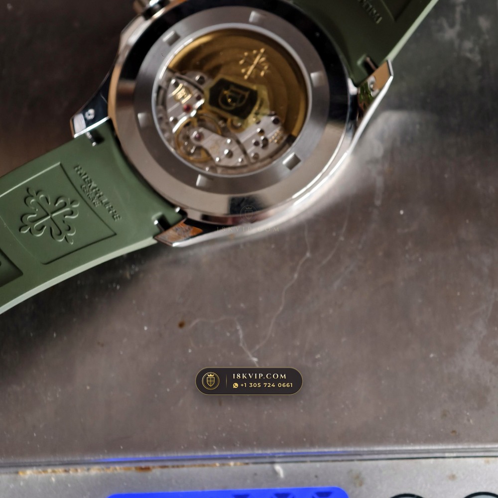 Patek Philippe Aquanaut Jumbo 42.2mm Midnight Blue Dial 18K White Gold Ref. 5168G-001 — Private Vault Edition — Studio Gallery Plate IX in 18K White Gold Au750 (120.8g Verified Mass, Patek Philippe Cal. 324 S C - 21K Gold Rotor)