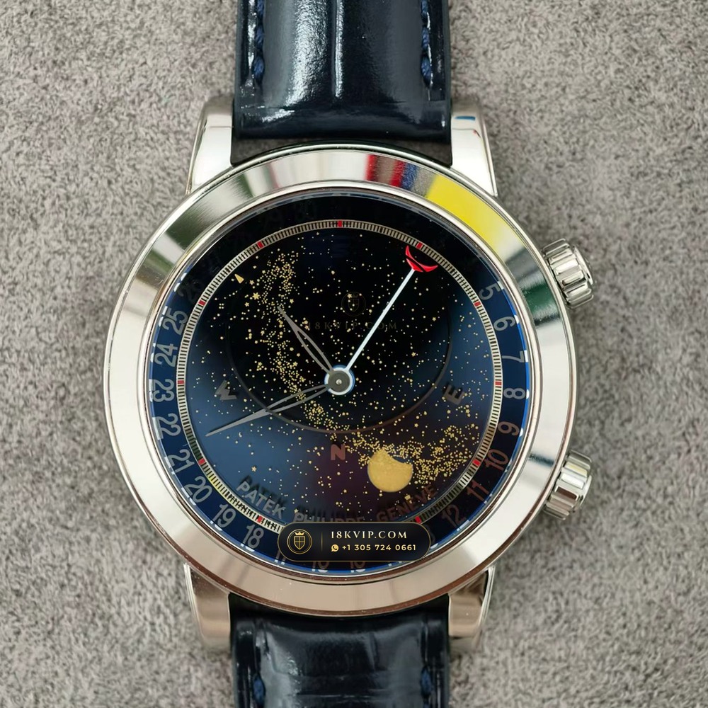 Patek Philippe Grand Complications Sky Moon Celestial 950 Platinum Ref. 6102P-001 — Private Vault Edition — Studio Gallery Plate IV in 950 Platinum Pt950 (147.9g Verified Mass, Patek Philippe Cal. 240 LU CL C - 22K Gold Micro-Rotor)