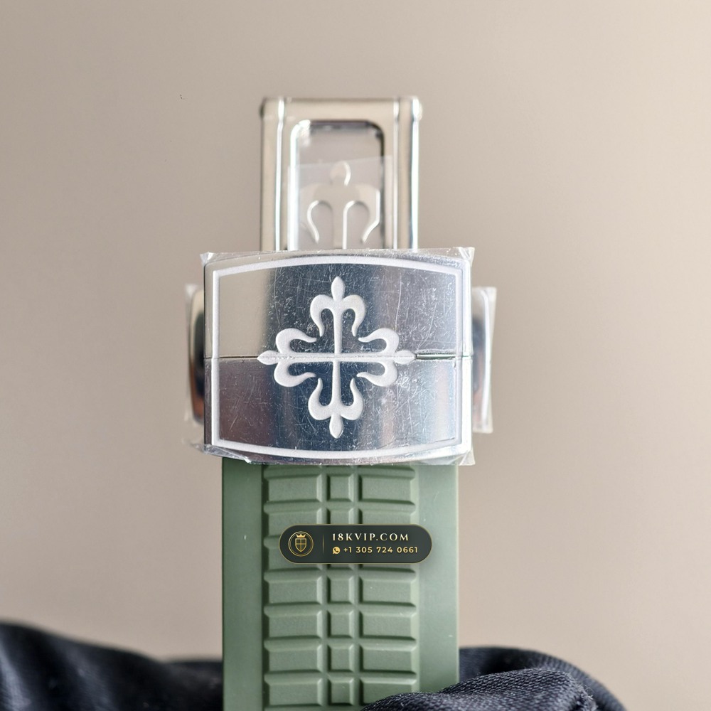 Patek Philippe Aquanaut Jumbo 42.2mm 18K White Gold Sapphire Caseback Spec Ref. 5168G — Private Vault Edition — Studio Gallery Plate VIII in 18K White Gold Au750 (120.4g Verified Mass, Patek Philippe Cal. 324 S C - 21K Gold Rotor)