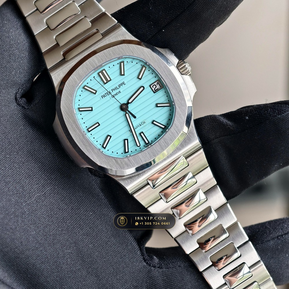 Patek Philippe Nautilus Self-Winding Tiffany Blue Dial Hand-Finished Buff Dial Ref. 5711/1A-018 — Private Vault Edition — Studio Gallery Plate III in 904L Stainless Steel Custom Architecture (115.2g Verified Mass, Patek Philippe Cal. 26-330 S C / Cal. 324 S C - 21K Gold Rotor)