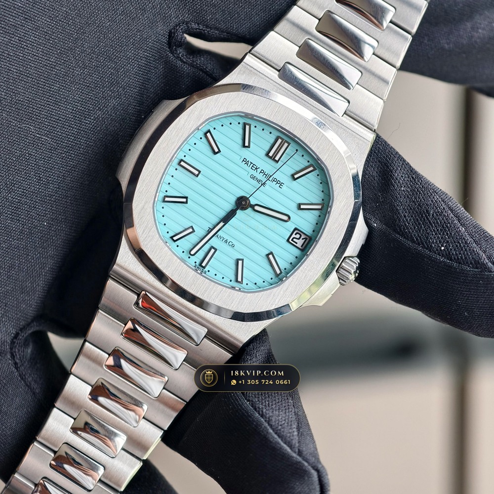 Patek Philippe Nautilus Self-Winding Tiffany Blue Dial Hand-Finished Buff Dial Ref. 5711/1A-018 — Private Vault Edition — Studio Gallery Plate IV in 904L Stainless Steel Custom Architecture (115.2g Verified Mass, Patek Philippe Cal. 26-330 S C / Cal. 324 S C - 21K Gold Rotor)