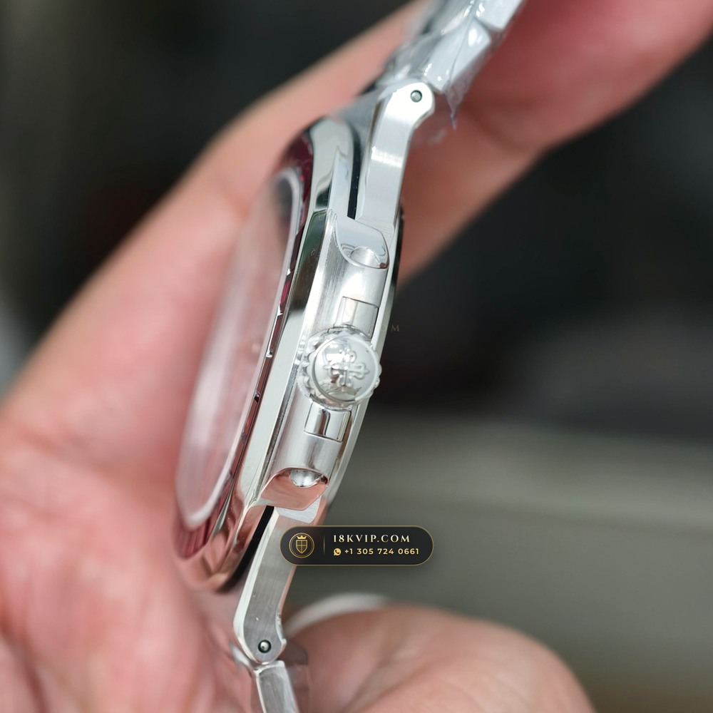 Patek Philippe Nautilus Off-Catalogue Baguette Ruby Bezel 950 Platinum Ref. 5711/112P-001 — Private Vault Edition — Studio Gallery Plate IX in 950 Platinum Pt950 (245.4g Verified Mass, Patek Philippe Cal. 26-330 S C / Cal. 324 S C - 21K Gold Rotor)