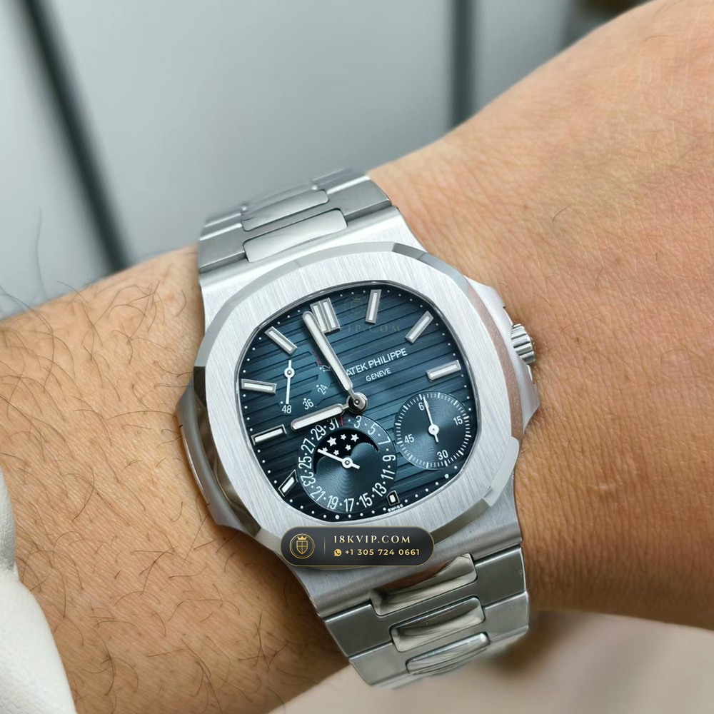Patek Philippe Nautilus Moonphase & Power Reserve Ref. 5712A — Private Vault Edition — Studio Gallery Plate IX in 904L Stainless Steel Custom Architecture (116.5g Verified Mass, Patek Philippe Cal. 240 PS IRM C LU - 22K Gold Micro-Rotor)