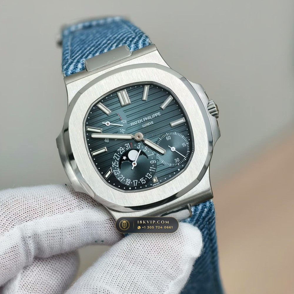 Patek Philippe Nautilus Moonphase & Power Reserve Custom SW Dial Ref. 5712A — Private Vault Edition — Studio Gallery Plate II in 904L Stainless Steel Custom Architecture (116.5g Verified Mass, Patek Philippe Cal. 240 PS IRM C LU - 22K Gold Micro-Rotor)