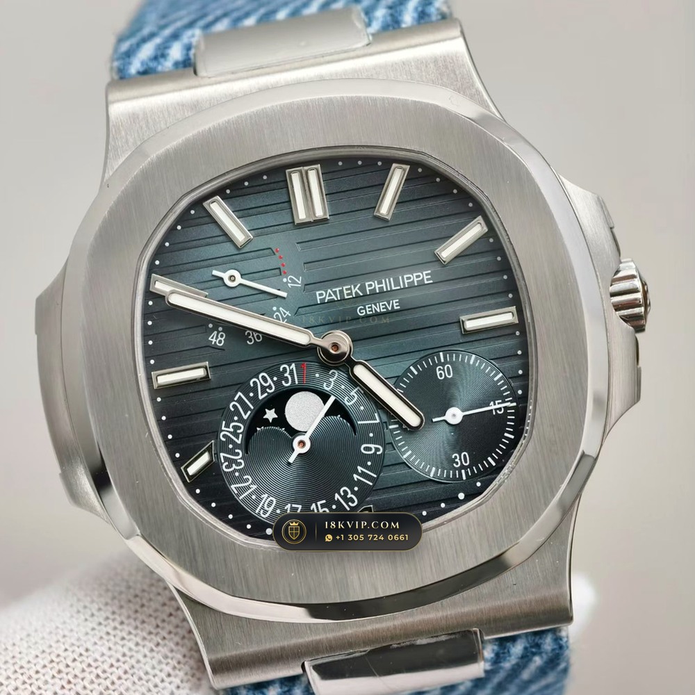 Patek Philippe Nautilus Moonphase & Power Reserve Custom SW Dial Ref. 5712A — Private Vault Edition — Studio Gallery Plate IV in 904L Stainless Steel Custom Architecture (116.5g Verified Mass, Patek Philippe Cal. 240 PS IRM C LU - 22K Gold Micro-Rotor)