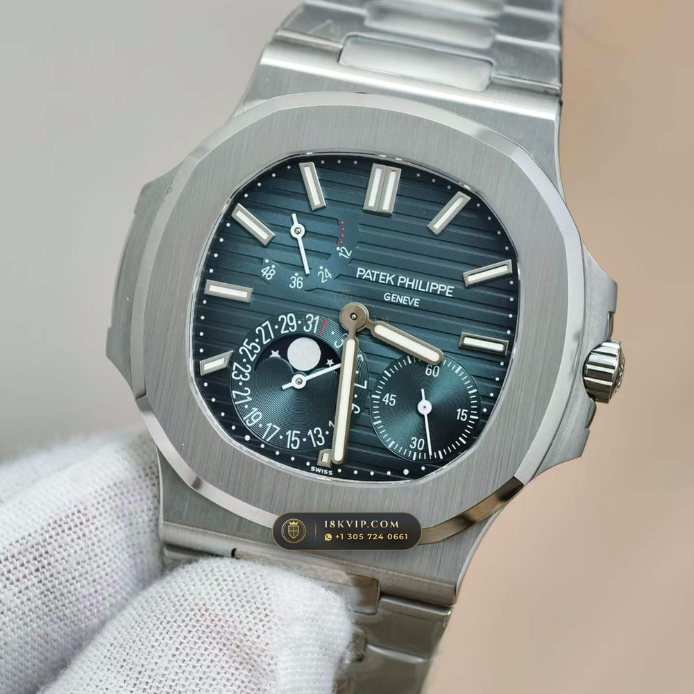 Patek Philippe Nautilus Moonphase & Power Reserve Chronometer Regulated Spec Ref. 5712/1A — Private Vault Edition — Studio Gallery Plate II in 904L Stainless Steel Custom Architecture (116.1g Verified Mass, Patek Philippe Cal. 240 PS IRM C LU - 22K Gold Micro-Rotor)