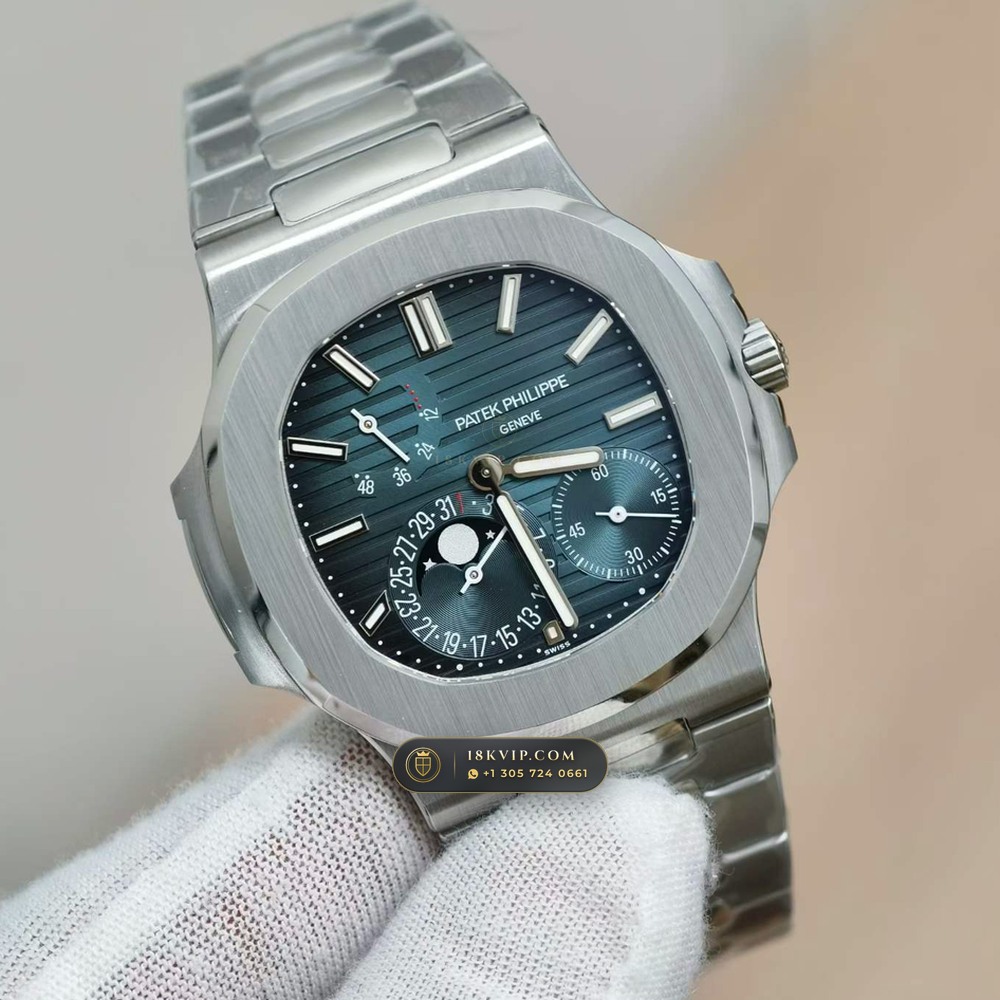 Patek Philippe Nautilus Moonphase & Power Reserve Chronometer Regulated Spec Ref. 5712/1A — Private Vault Edition — Studio Gallery Plate IV in 904L Stainless Steel Custom Architecture (116.1g Verified Mass, Patek Philippe Cal. 240 PS IRM C LU - 22K Gold Micro-Rotor)