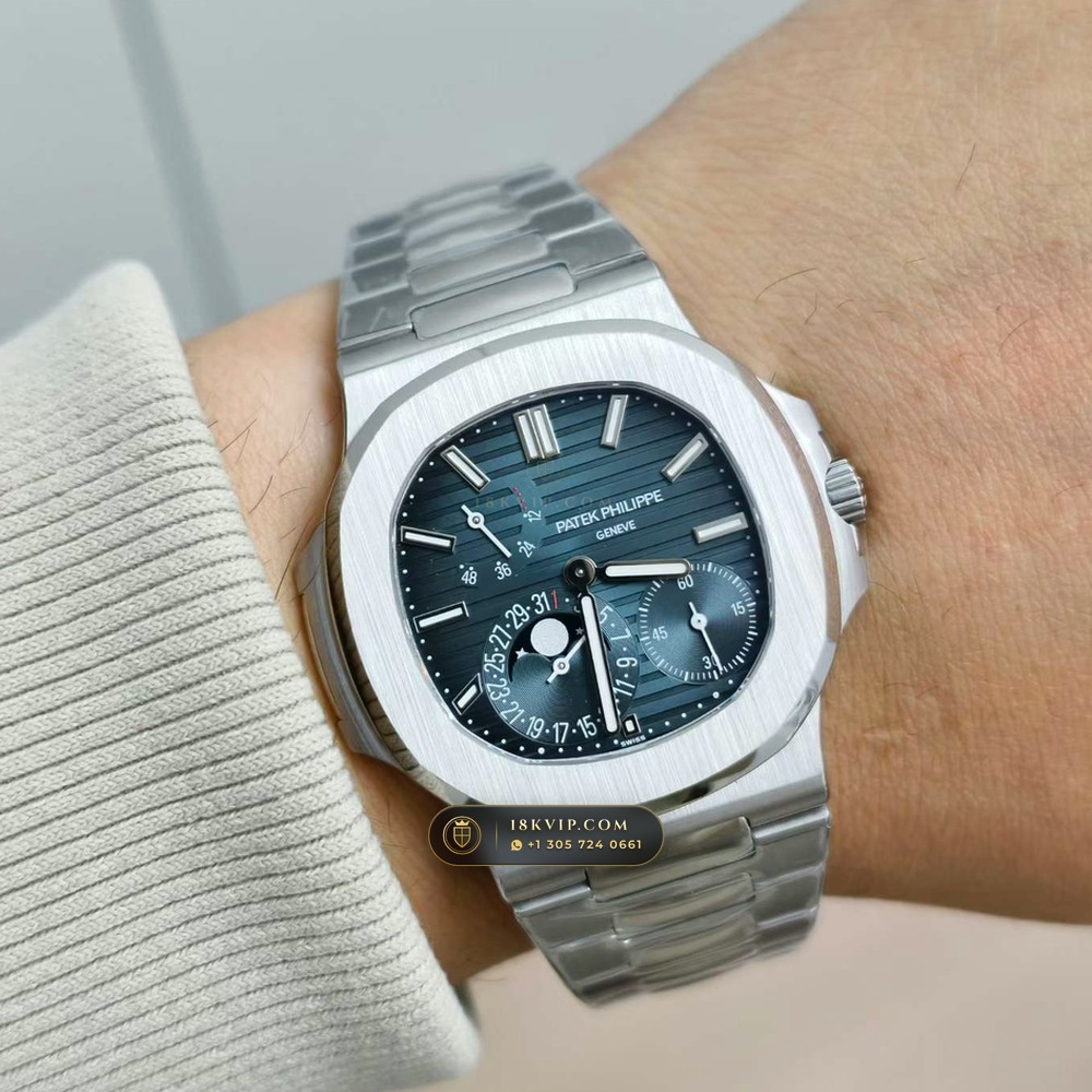Patek Philippe Nautilus Moonphase & Power Reserve Chronometer Regulated Spec Ref. 5712/1A — Private Vault Edition — Studio Gallery Plate IX in 904L Stainless Steel Custom Architecture (116.1g Verified Mass, Patek Philippe Cal. 240 PS IRM C LU - 22K Gold Micro-Rotor)