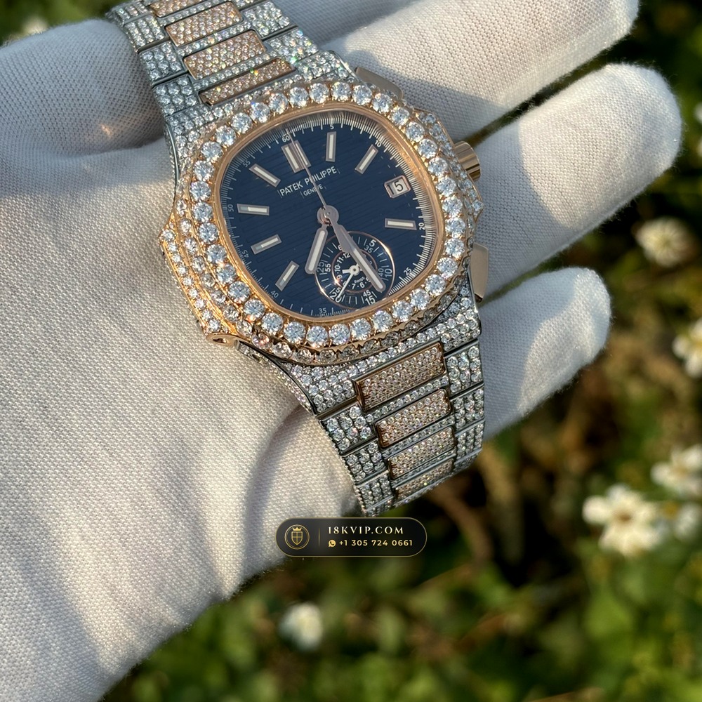 Patek Philippe Nautilus Self-Winding Chronograph 40.5mm Blue Dial Ref. 5980/1A-001 — Private Vault Edition — Studio Gallery Plate II in 904L Stainless Steel Custom Architecture (155.4g Verified Mass, Patek Philippe Cal. CH 28-520 C - 21K Gold Rotor)