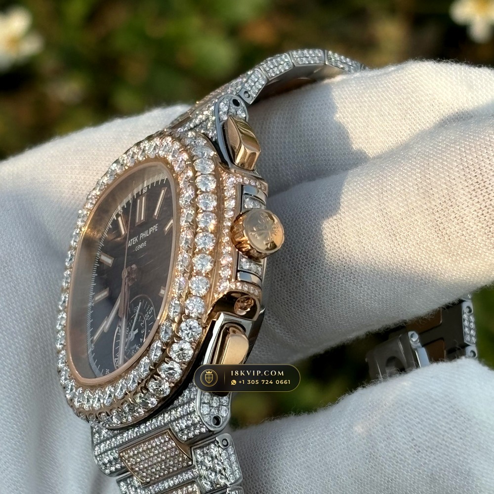 Patek Philippe Nautilus Self-Winding Chronograph 40.5mm Blue Dial Ref. 5980/1A-001 — Private Vault Edition — Studio Gallery Plate V in 904L Stainless Steel Custom Architecture (155.4g Verified Mass, Patek Philippe Cal. CH 28-520 C - 21K Gold Rotor)