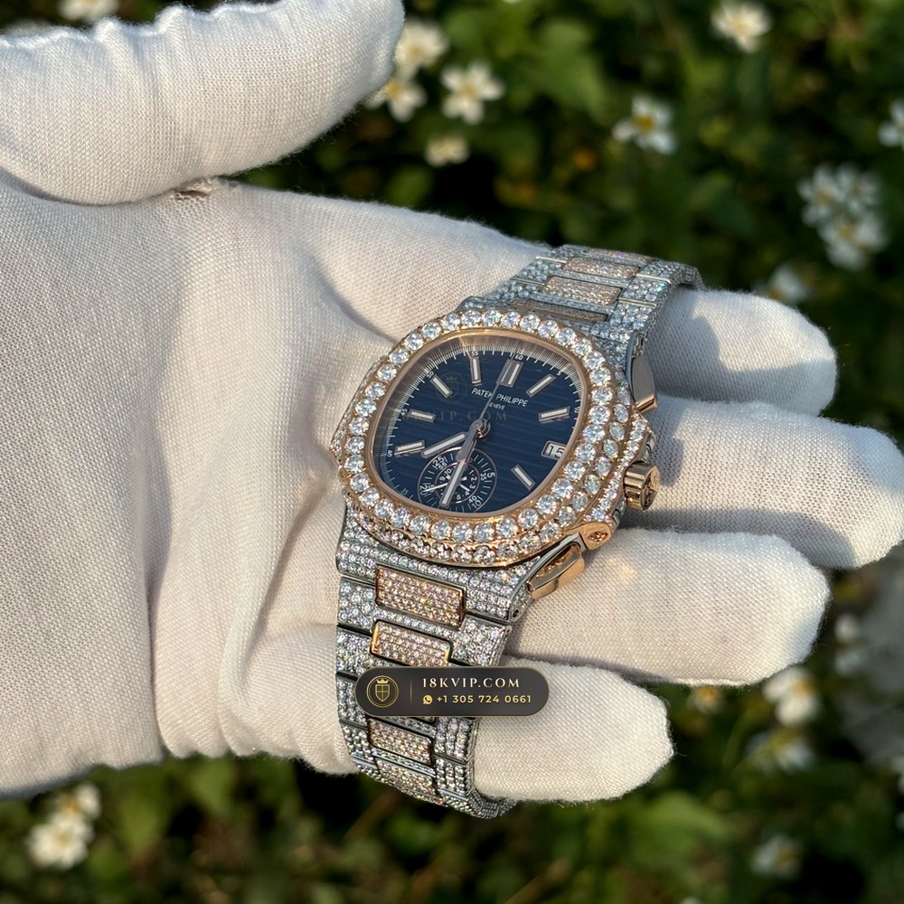 Patek Philippe Nautilus Self-Winding Chronograph 40.5mm Blue Dial Ref. 5980/1A-001 — Private Vault Edition — Studio Gallery Plate VI in 904L Stainless Steel Custom Architecture (155.4g Verified Mass, Patek Philippe Cal. CH 28-520 C - 21K Gold Rotor)