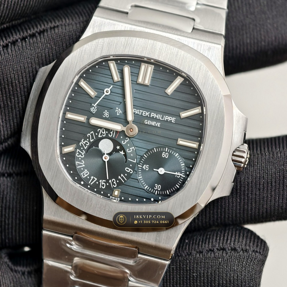 Patek Philippe Nautilus Moonphase & Power Reserve Custom SW Dial Free-Sprung Calibre Ref. 5712A — Private Vault Edition — Studio Gallery Plate III in 904L Stainless Steel Custom Architecture (116.5g Verified Mass, Patek Philippe Cal. 240 PS IRM C LU - 22K Gold Micro-Rotor)