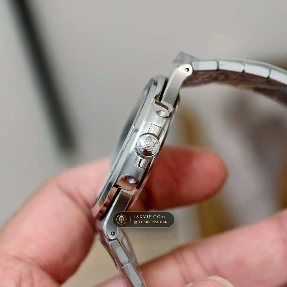 Patek Philippe Nautilus Off-Catalogue Baguette Blue Sapphire Bezel 950 Platinum Ref. 5711/111P-001 — Private Vault Edition — Studio Gallery Plate IV in 950 Platinum Pt950 (245.4g Verified Mass, Patek Philippe Cal. 26-330 S C / Cal. 324 S C - 21K Gold Rotor)