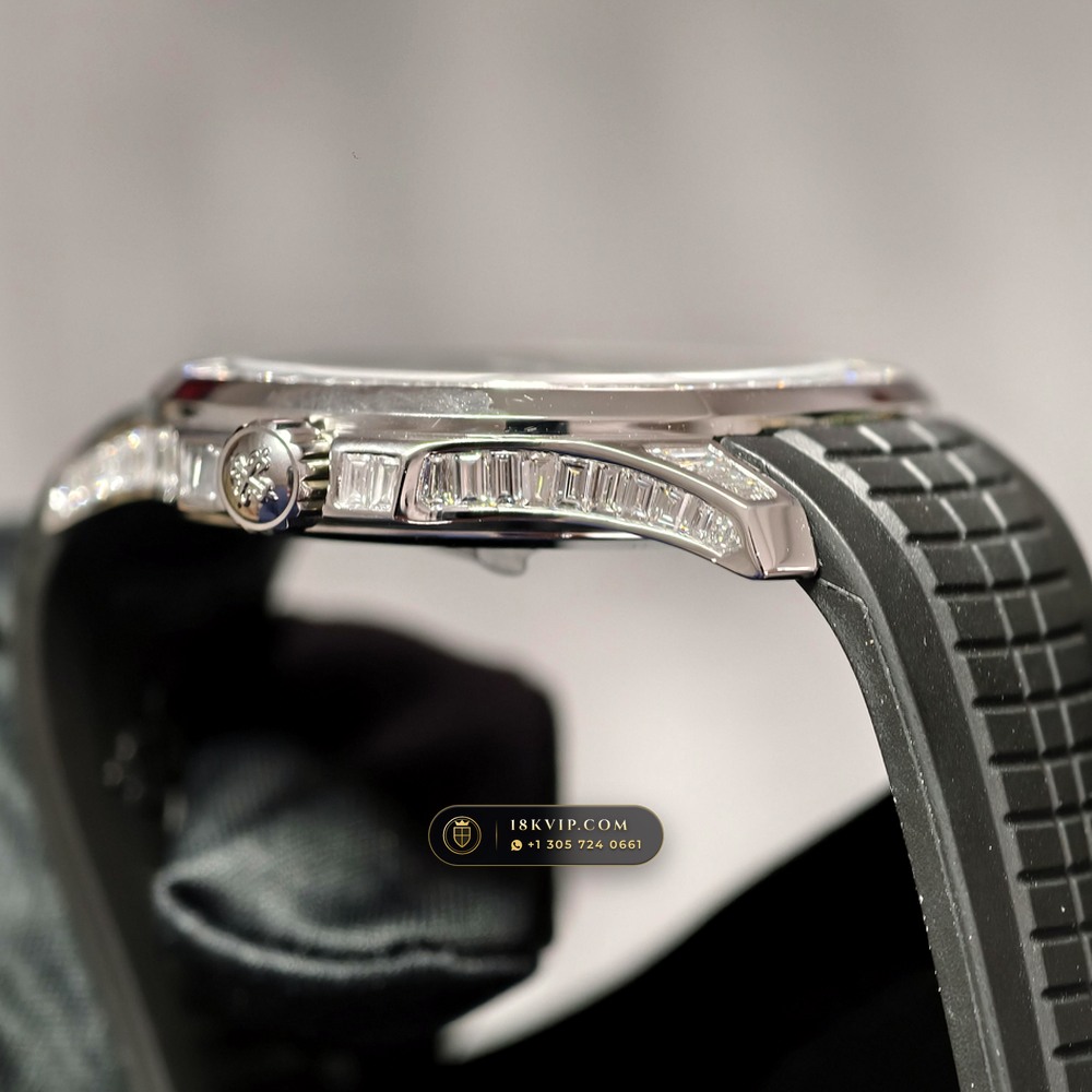 Patek Philippe Aquanaut Haute Joaillerie Baguette Diamond Bezel 18K White Gold Ref. 5167/300G-010 — Private Vault Edition — Studio Gallery Plate VII in 18K White Gold Au750 (108.4g Verified Mass, Patek Philippe Cal. 324 S C - 21K Gold Rotor)