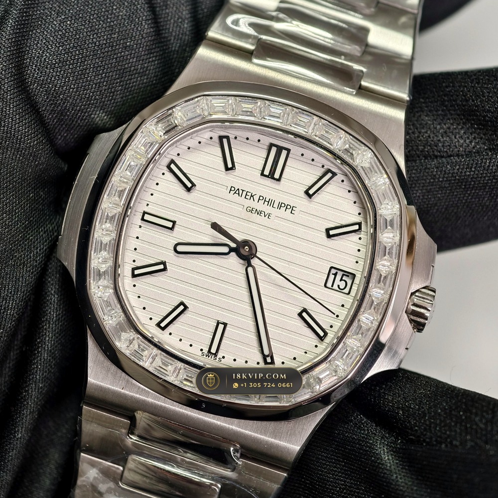 Patek Philippe Nautilus Self-Winding Diamond-Set Bezel Ref. 5711/1A-011 — Private Vault Edition — Studio Gallery Plate II in 904L Stainless Steel Custom Architecture (115.4g Verified Mass, Patek Philippe Cal. 26-330 S C / Cal. 324 S C - 21K Gold Rotor)