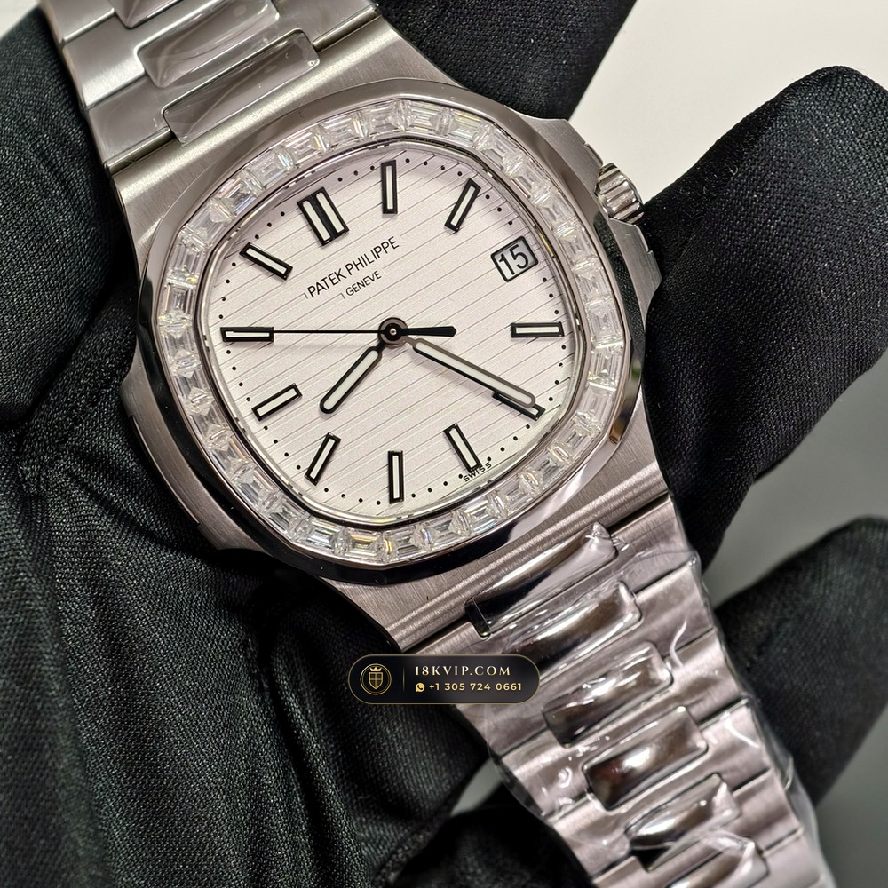 Patek Philippe Nautilus Self-Winding Diamond-Set Bezel Ref. 5711/1A-011 — Private Vault Edition — Studio Gallery Plate III in 904L Stainless Steel Custom Architecture (115.4g Verified Mass, Patek Philippe Cal. 26-330 S C / Cal. 324 S C - 21K Gold Rotor)