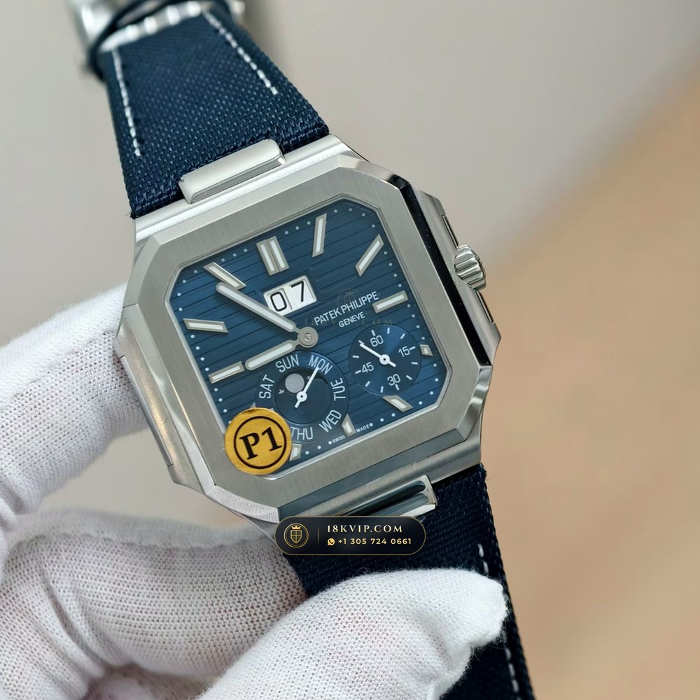 Patek Philippe Cubitus Grand Date & Moon Phases 45mm Custom Steel Ref. 5822P-001 — Private Vault Edition — Studio Gallery Plate II in 904L Stainless Steel Custom Architecture (114.9g Verified Mass, Patek Philippe Cal. 240 PS CI J LU - 22K Gold Micro-Rotor)