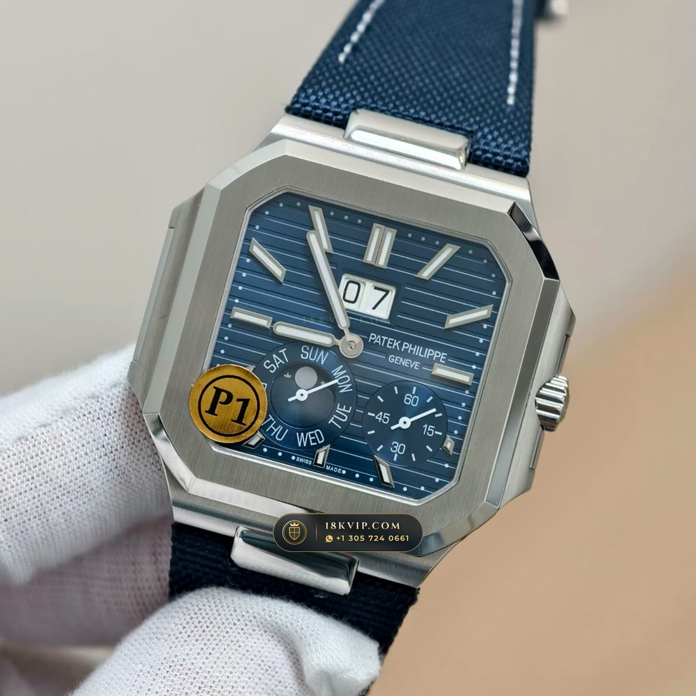 Patek Philippe Cubitus Grand Date & Moon Phases 45mm Custom Steel Ref. 5822P-001 — Private Vault Edition — Studio Gallery Plate III in 904L Stainless Steel Custom Architecture (114.9g Verified Mass, Patek Philippe Cal. 240 PS CI J LU - 22K Gold Micro-Rotor)