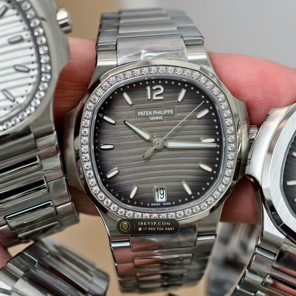 Patek Philippe Nautilus Ladies Automatic 35.2mm Diamond Bezel Ref. 7118/1200A-001 — Private Vault Edition — Studio Gallery Plate IV in 904L Stainless Steel Custom Architecture (96.2g Verified Mass, Patek Philippe Cal. 324 S C - 21K Gold Rotor)