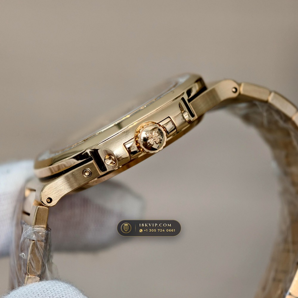Patek Philippe Nautilus Moonphase & Power Reserve Diamond-Set Bezel 18K Rose Gold Ref. 5712R — Private Vault Edition — Studio Gallery Plate VI in 18K Rose Gold Au750 (106.0g Verified Mass, Patek Philippe Cal. 240 PS IRM C LU - 22K Gold Micro-Rotor)