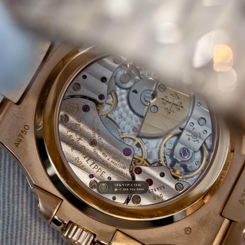 Patek Philippe Nautilus Moonphase & Power Reserve Diamond-Set Bezel 18K Rose Gold Ref. 5712R — Private Vault Edition — Studio Gallery Plate VIII in 18K Rose Gold Au750 (106.0g Verified Mass, Patek Philippe Cal. 240 PS IRM C LU - 22K Gold Micro-Rotor)