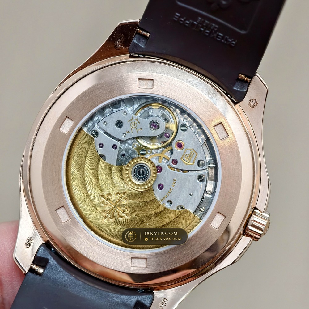 Patek Philippe Aquanaut Extra-Large Self-Winding 18K Rose Gold Hand-Chamfered Bevel Spec Ref. 5167R — Private Vault Edition — Studio Gallery Plate VII in 18K Rose Gold Au750 (108.2g Verified Mass, Patek Philippe Cal. 324 S C - 21K Gold Rotor)